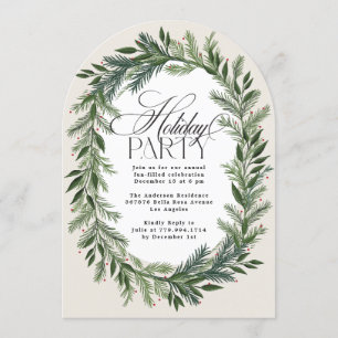 Invitación Elegante arco Fiesta de Navidades de guirnaldas de