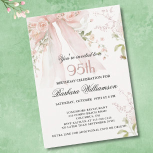 Invitación Elegante Arco Floral de Acuarela Rosa Cumpleaños 9
