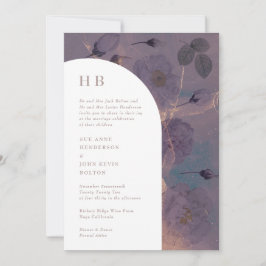 Invitación Elegante Arco Floral De Lujo De Monograma Ligero B