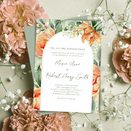 Invitación Elegante Arco Floral de Peach
