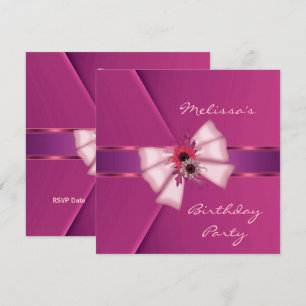 Invitación Elegante arco floral de terciopelo rosado 2