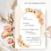 Elegante Arco Floral Engranaje Rubor y Cream Boda