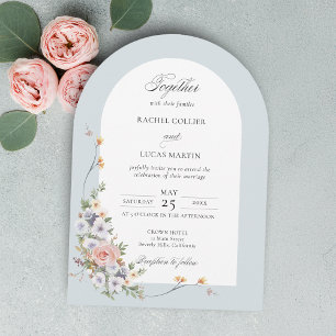 Invitación Elegante Arco Floral Pastel Boho