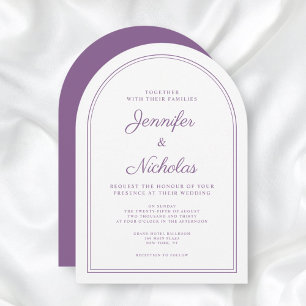 Invitación Elegante arco formal de Boda Lilac francés