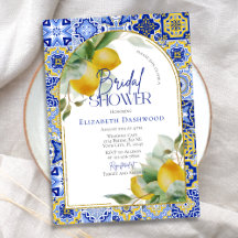 Elegante Arco Italiano Blue Tile Lemon Bridal Duch