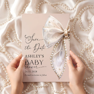 Invitación Elegante Arco Rosa Salva la fecha Baby Shower