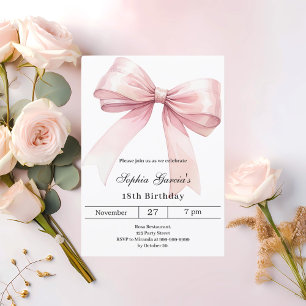 Invitación Elegante arco rosado Cumpleaños