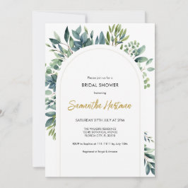 Invitación Elegante Arco Verde Floral Foliage Bridal Ducha