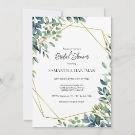 Invitación Elegante Arco Verde Floral Foliage Bridal Ducha