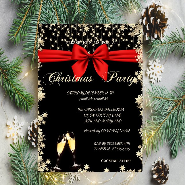 Invitación Elegante, Arco, Vidrio, Estrellas  Fiesta de Navid (Subido por el creador)