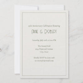 Invitación Elegante Art Deco Aniversario