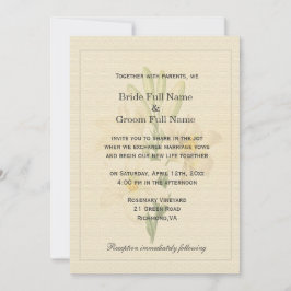 Invitación Elegante arte botánico vintage boda de lirio blanc