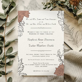 Invitación Elegante Arte Floral Art Nouveau Boda Formal