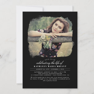 Invitación Elegante artista Celebración de la Vida Foto Funer