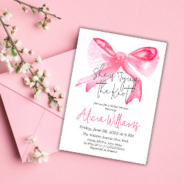 Invitación Elegante atando la ducha de novias Knot Pink Bow