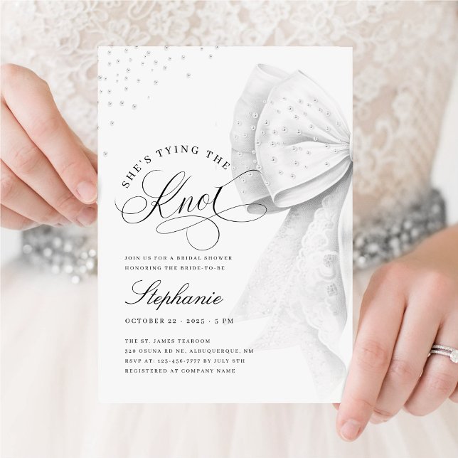 Invitación Elegante atando la ducha nupcial (Subido por el creador)