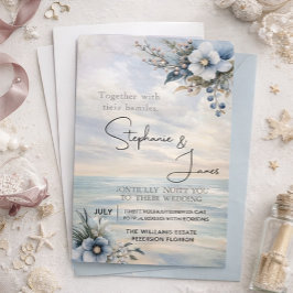 Invitación Elegante atardecer sutil y Boda floral