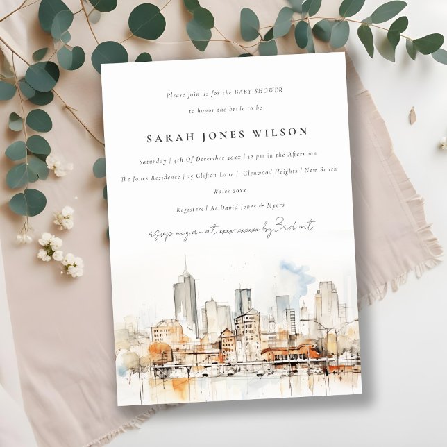 Invitación Elegante Atlanta Georgia Landscape Baby Shower (Subido por el creador)