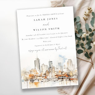 Invitación Elegante Atlanta Georgia Paisaje Ducha de bodas