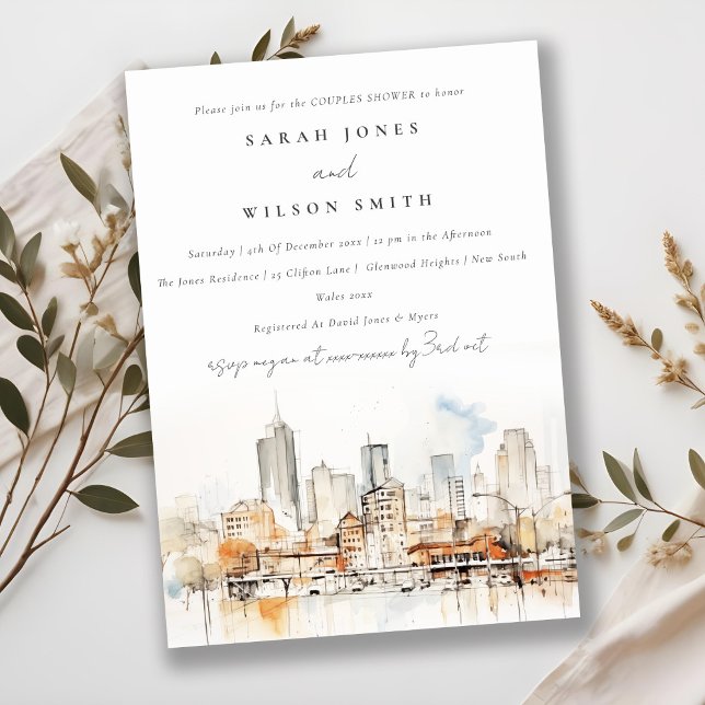 Invitación Elegante Atlanta Georgia Paisaje Ducha Parejas (Subido por el creador)