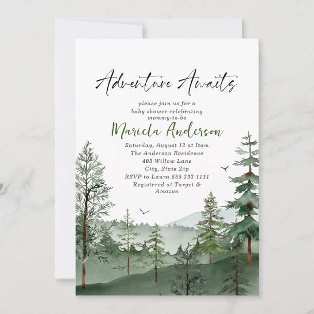 Invitación Elegante Aventura acuática espera Baby Shower (Anverso)