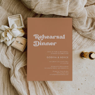 Invitación Elegante azúcar marrón retro Cena de ensayo