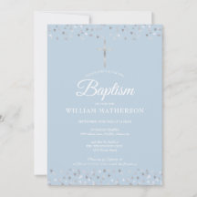 Elegante Azul Bautizo Christening Corazones de Pla
