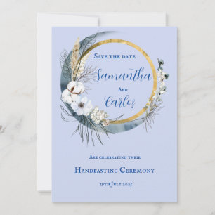 Invitación Elegante, azul claro y marino, manada lunar