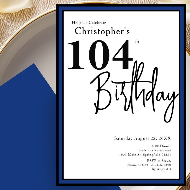 Invitación elegante azul para cumpleaños número 10 (Subido por el creador)