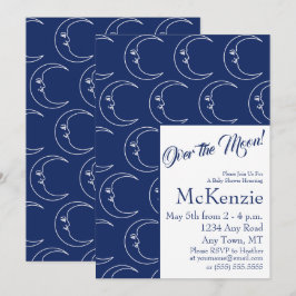 Invitación Elegante Azul Sobre El Baby Shower Celestial De La