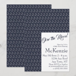 Invitación Elegante Azul Sobre El Baby Shower Celestial De La