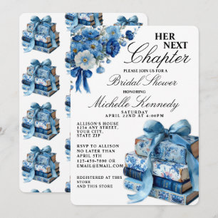 Invitación Elegante Azul Su Nuevo Capítulo Despedida de Solte