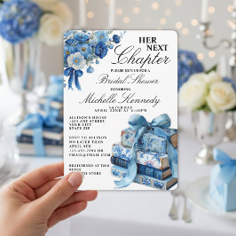 Invitación Elegante Azul Su Próximo Capítulo Ducha Bridal