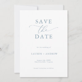 Invitación Elegante azul turbio salva la fecha