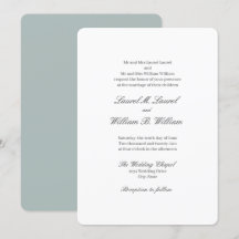 Elegante azul Verde azulado ambos padres Invitació