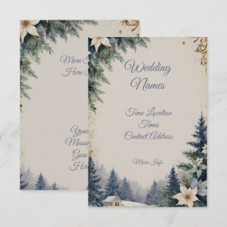 Invitación Elegante azul y dorado invierno Navidad