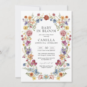 Invitación Elegante Baby en Flor Baby Shower