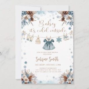 Invitación Elegante Baby hace frío afuera chica Baby Shower