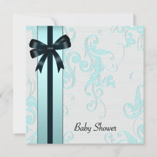 Invitación Elegante Baby Shower azul Verde azulado