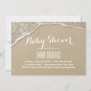 Invitación Elegante Baby Shower Beach & Sea Water