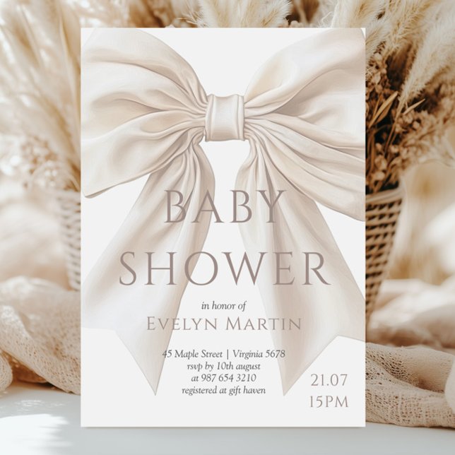 Invitación Elegante Baby Shower beige negro de género neutro (Subido por el creador)