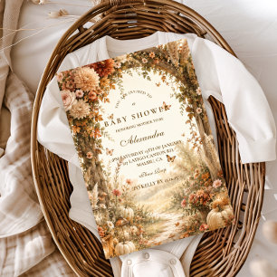 Invitación Elegante Baby Shower Boho de Otoño