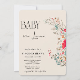 Invitación Elegante Baby Shower Boho Wildflower