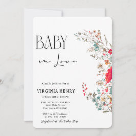 Invitación Elegante Baby Shower Boho Wildflower