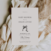 Elegante Baby Shower Bow Minimal