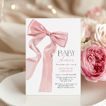 Elegante Baby Shower Bow Rosado Coquette