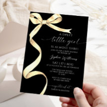 Elegante Baby Shower Bow Sweet Little Girl