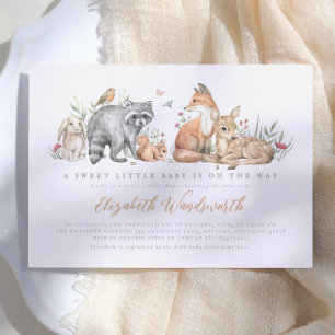 Invitación Elegante Baby Shower de Animales Forestales de Woo