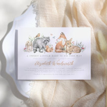 Elegante Baby Shower de Animales Forestales de Woo