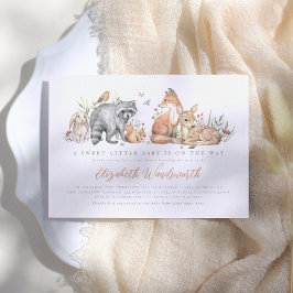 Invitación Elegante Baby Shower de Animales Forestales de Woo